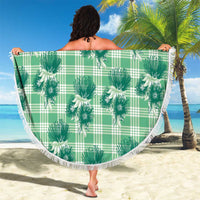 Green Palaka Hawaii Beach Blanket Hawaiian Lehua Blossoms
