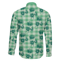 Green Palaka Hawaii Family Matching Mermaid Dress and Hawaiian Shirt Hawaiian Lehua Blossoms LT05 - Polynesian Pride
