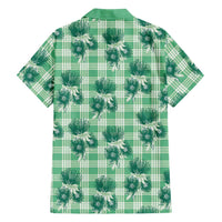 Green Palaka Hawaii Family Matching Summer Maxi Dress and Hawaiian Shirt Hawaiian Lehua Blossoms LT05 - Polynesian Pride