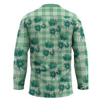 Green Palaka Hawaii Hockey Jersey Hawaiian Lehua Blossoms