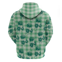 Green Palaka Hawaii Hoodie Hawaiian Lehua Blossoms