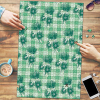 Green Palaka Hawaii Puzzle Hawaiian Lehua Blossoms