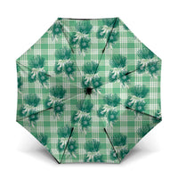Green Palaka Hawaii Umbrella Hawaiian Lehua Blossoms
