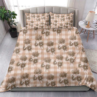 Brown Palaka Hawaii Bedding Set Hawaiian Lehua Blossoms