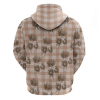 Brown Palaka Hawaii Hoodie Hawaiian Lehua Blossoms