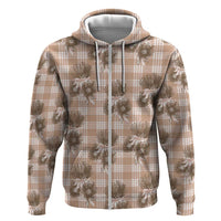 Brown Palaka Hawaii Hoodie Hawaiian Lehua Blossoms
