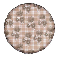 Brown Palaka Hawaii Spare Tire Cover Hawaiian Lehua Blossoms