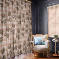 Brown Palaka Hawaii Window Curtain Hawaiian Lehua Blossoms