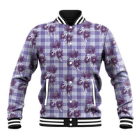 Purple Palaka Hawaii Baseball Jacket Hawaiian Lehua Blossoms