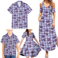 Purple Palaka Hawaii Family Matching Summer Maxi Dress and Hawaiian Shirt Hawaiian Lehua Blossoms LT05 - Polynesian Pride