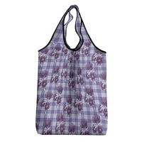 Purple Palaka Hawaii Grocery Bag Hawaiian Lehua Blossoms