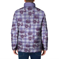 Purple Palaka Hawaii Padded Jacket Hawaiian Lehua Blossoms