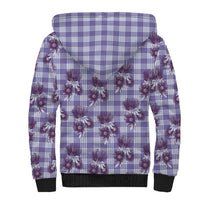 Purple Palaka Hawaii Sherpa Hoodie Hawaiian Lehua Blossoms