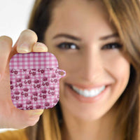 Pink Palaka Hawaii AirPods Case Hawaiian Lehua Blossoms