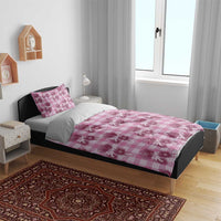 Pink Palaka Hawaii Bedding Set Hawaiian Lehua Blossoms