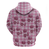 Pink Palaka Hawaii Hoodie Hawaiian Lehua Blossoms