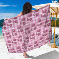 Pink Palaka Hawaii Sarong Hawaiian Lehua Blossoms