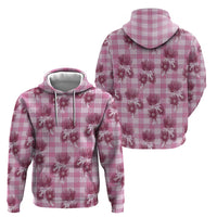 Pink Palaka Hawaii Zip Hoodie Hawaiian Lehua Blossoms