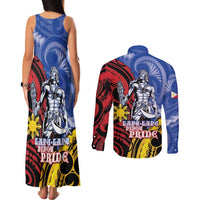 Philippines Lapu-Lapu Couples Matching Tank Maxi Dress and Long Sleeve Button Shirt Proud Of My King LT05 - Polynesian Pride