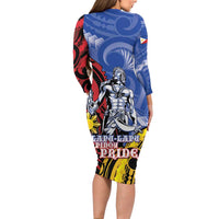 Philippines Lapu-Lapu Family Matching Long Sleeve Bodycon Dress and Hawaiian Shirt Proud Of My King LT05 - Polynesian Pride