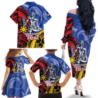 Philippines Lapu-Lapu Family Matching Off The Shoulder Long Sleeve Dress and Hawaiian Shirt Proud Of My King LT05 - Polynesian Pride