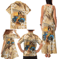 Aloha Hawaii Biker Family Matching Tank Maxi Dress and Hawaiian Shirt Ride To Paradise LT05 - Polynesian Pride