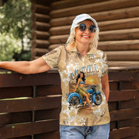 Aloha Hawaii Biker Women Polo Shirt Ride To Paradise