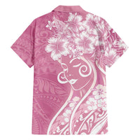 Polynesian Women's Day Family Matching Off Shoulder Maxi Dress and Hawaiian Shirt Pink Hibiscus Flowers With Polynesian Pattern LT05 - Polynesian Pride