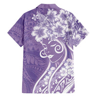 Polynesian Women's Day Family Matching Off The Shoulder Long Sleeve Dress and Hawaiian Shirt Purple Hibiscus Flowers With Polynesian Pattern LT05 - Polynesian Pride