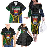 Personalised South Sea Islanders And Gilbert Islands Family Matching Off The Shoulder Long Sleeve Dress and Hawaiian Shirt Kanakas Polynesian Pattern LT05 - Polynesian Pride