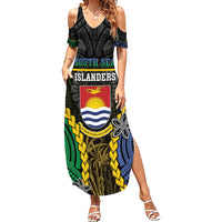 Personalised South Sea Islanders And Gilbert Islands Family Matching Summer Maxi Dress and Hawaiian Shirt Kanakas Polynesian Pattern LT05 Mom's Dress Black - Polynesian Pride