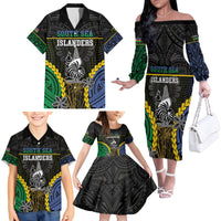 Personalised South Sea Islanders And New Caledonia Family Matching Off The Shoulder Long Sleeve Dress and Hawaiian Shirt Kanakas Polynesian Pattern LT05 - Polynesian Pride