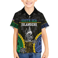 Personalised South Sea Islanders And New Caledonia Family Matching Short Sleeve Bodycon Dress and Hawaiian Shirt Kanakas Polynesian Pattern LT05 Son's Shirt Black - Polynesian Pride