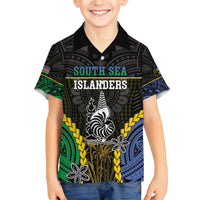 Personalised South Sea Islanders And New Caledonia Family Matching Tank Maxi Dress and Hawaiian Shirt Kanakas Polynesian Pattern LT05 Son's Shirt Black - Polynesian Pride