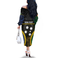 Personalised South Sea Islanders And New Ireland Family Matching Off The Shoulder Long Sleeve Dress and Hawaiian Shirt Kanakas Polynesian Pattern LT05 - Polynesian Pride