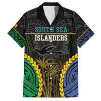 Personalised South Sea Islanders And New Ireland Family Matching Short Sleeve Bodycon Dress and Hawaiian Shirt Kanakas Polynesian Pattern LT05 Dad's Shirt - Short Sleeve Black - Polynesian Pride