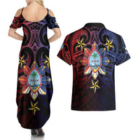 Philippines Guam Couples Matching Summer Maxi Dress and Hawaiian Shirt Filipino Sun With Guaman Seal LT05 - Polynesian Pride