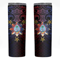 Philippines Guam Skinny Tumbler Filipino Sun With Guaman Seal LT05 Blue - Polynesian Pride