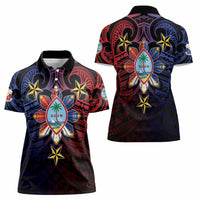 Philippines Guam Women Polo Shirt Filipino Sun With Guaman Seal LT05 - Polynesian Pride