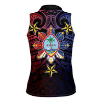 Philippines Guam Women Sleeveless Polo Shirt Filipino Sun With Guaman Seal LT05 - Polynesian Pride