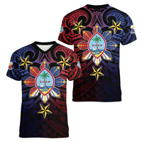 Philippines Guam Women V-Neck T-Shirt Filipino Sun With Guaman Seal LT05 - Polynesian Pride