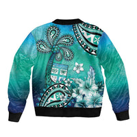 Fiji Born Indian Bomber Jacket Palm Paisley With Tapa Pattern LT05 - Polynesian Pride