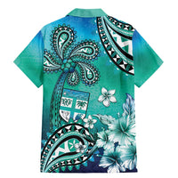 Fiji Born Indian Family Matching Mermaid Dress and Hawaiian Shirt Palm Paisley With Tapa Pattern LT05 - Polynesian Pride