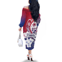 Guam Gadao Family Matching Off The Shoulder Long Sleeve Dress and Hawaiian Shirt Hafa Adai Micronesian Tribal Pattern LT05 - Polynesian Pride