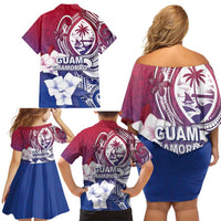 Guam Gadao Family Matching Off Shoulder Short Dress and Hawaiian Shirt Hafa Adai Micronesian Tribal Pattern LT05 - Polynesian Pride
