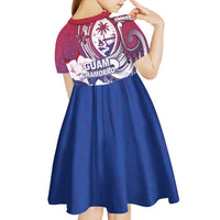 Guam Gadao Kid Short Sleeve Dress Hafa Adai Micronesian Tribal Pattern