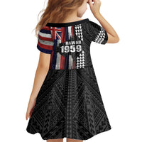 Hawaii 1959 Statehood Day Family Matching Off The Shoulder Long Sleeve Dress and Hawaiian Shirt Classic Style LT05 - Polynesian Pride