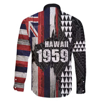 Hawaii 1959 Statehood Day Family Matching Off The Shoulder Long Sleeve Dress and Hawaiian Shirt Classic Style LT05 - Polynesian Pride