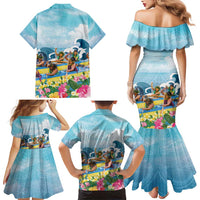 Hawaii Outrigger Canoe Race Family Matching Mermaid Dress and Hawaiian Shirt Polynesian Style Watercolor Style LT05 - Polynesian Pride