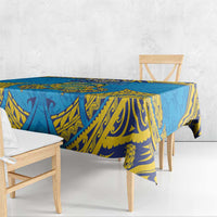 Tuvalu Independence Day Tablecloth Coat Of Arms With Polynesian Dolphin Tattoo